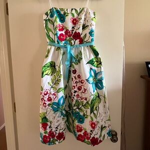 Floral Strapless David Meister Dress